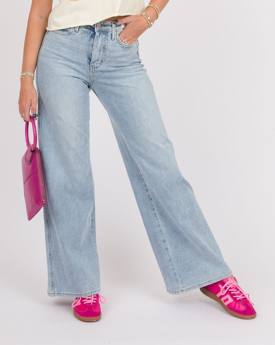 Judy Blue High Waist Retro Wide Light Blue
