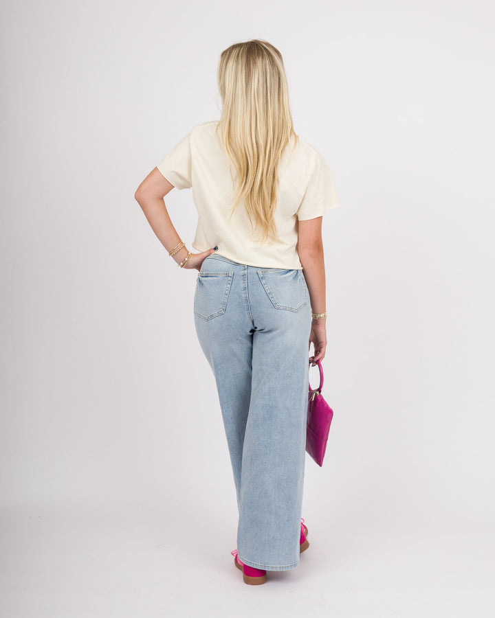 Judy Blue High Waist Retro Wide Light Blue