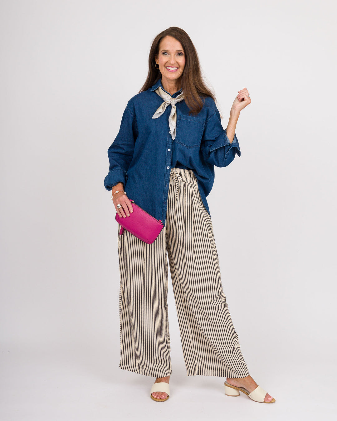 Cortina Latte Striped Pants