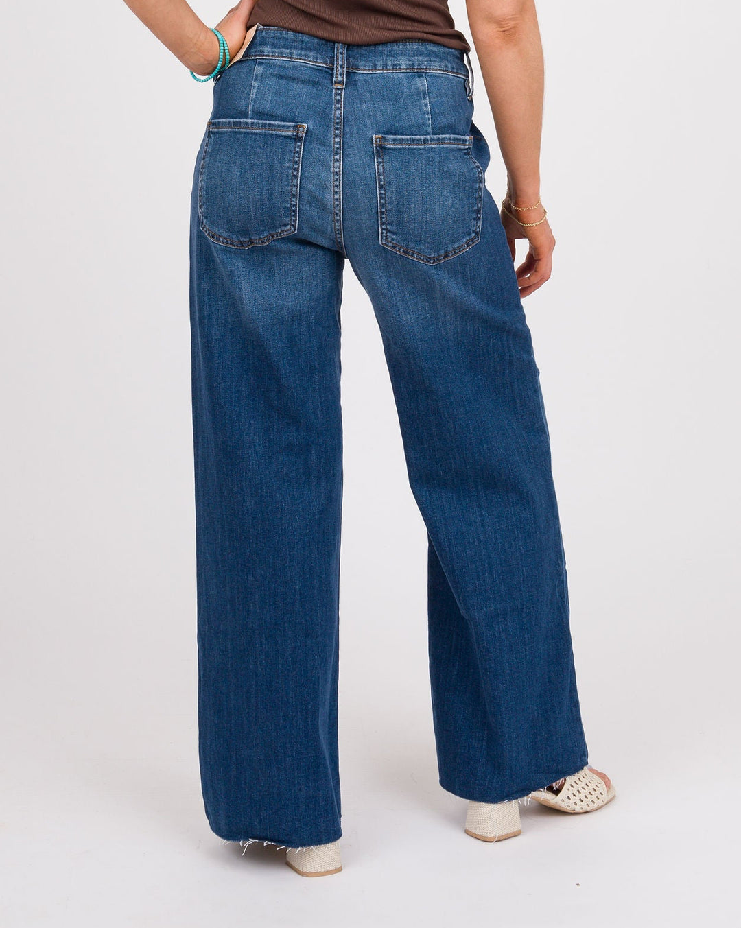 KUT from the Kloth Meg High Rise Patch Pocket Wide Leg Jeans
