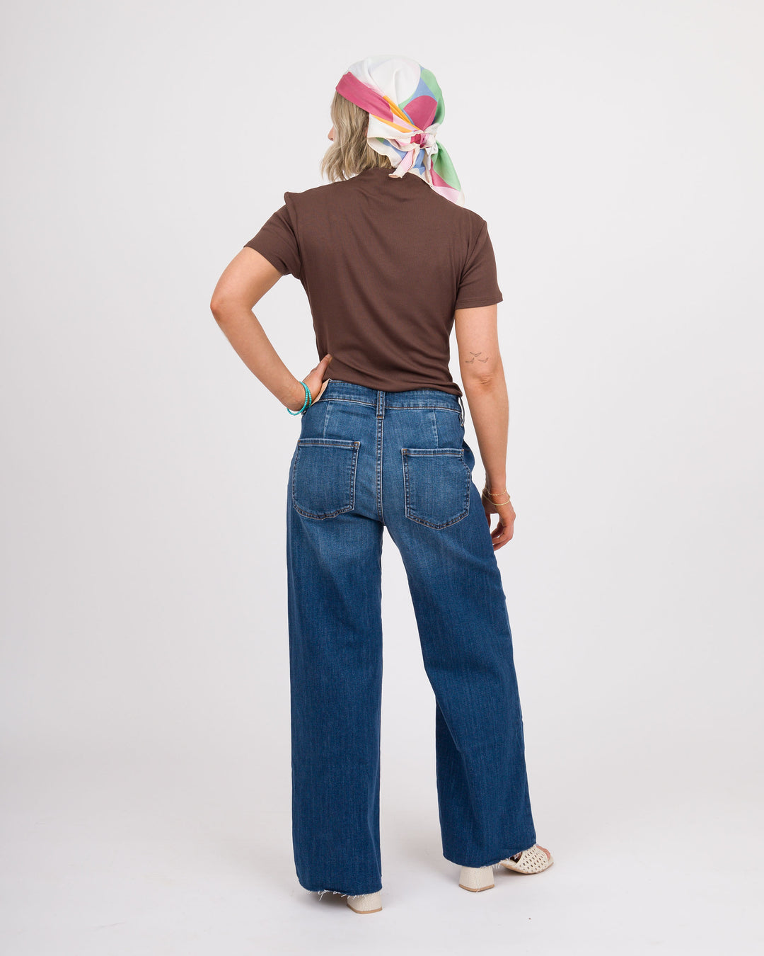 KUT from the Kloth Meg High Rise Patch Pocket Wide Leg Jeans