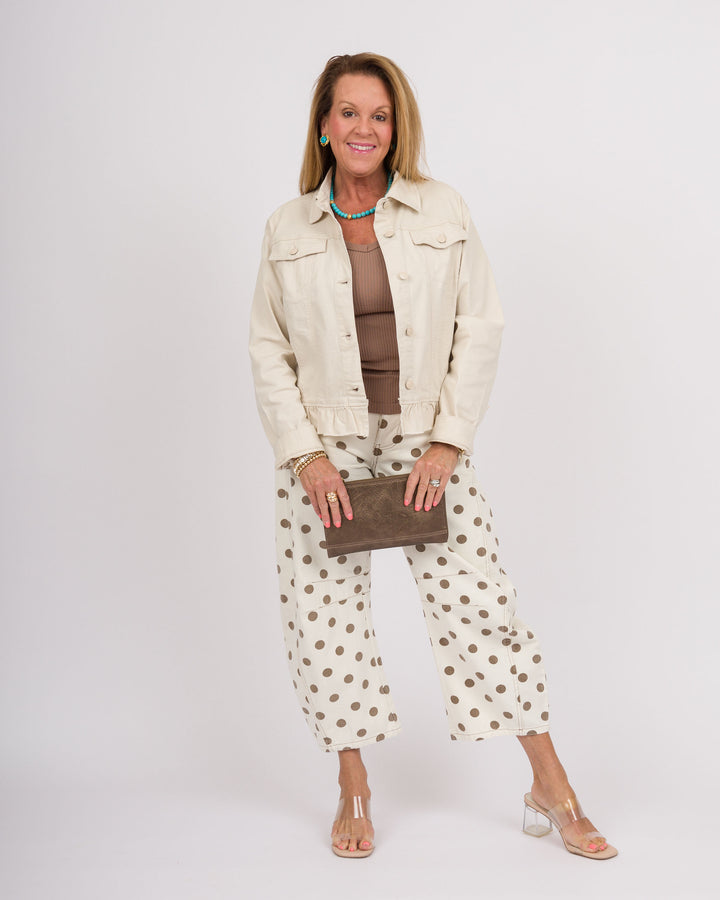 Heart of Pine Peplum Jacket - Summer Sands