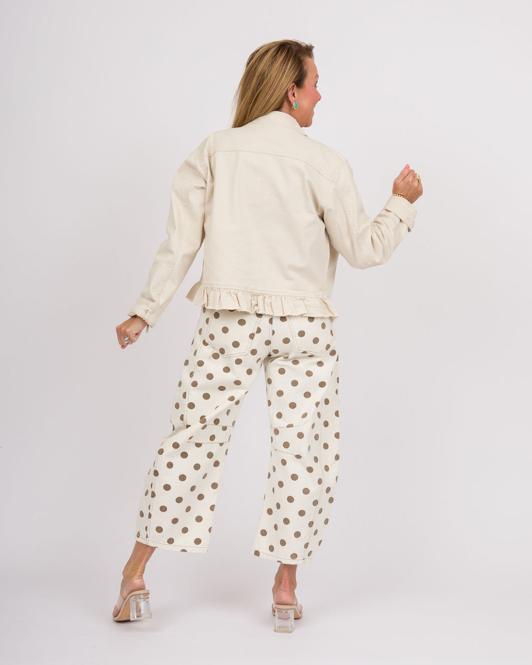 Heart of Pine Peplum Jacket - Summer Sands