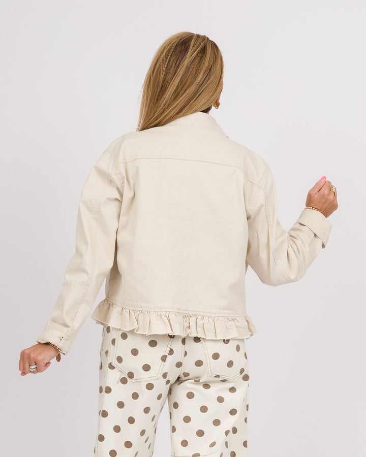Heart of Pine Peplum Jacket - Summer Sands