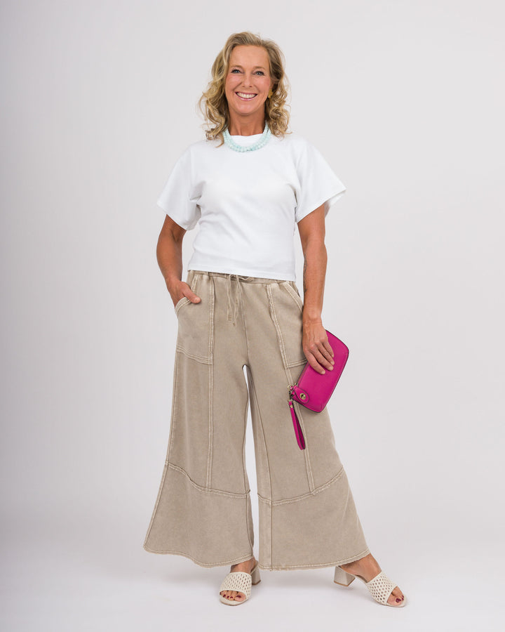 Susannah Light Mocha Wide Leg Pants