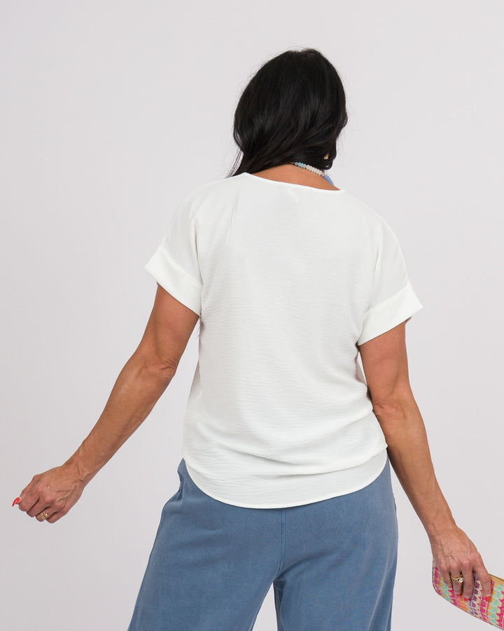 White Dolman Top