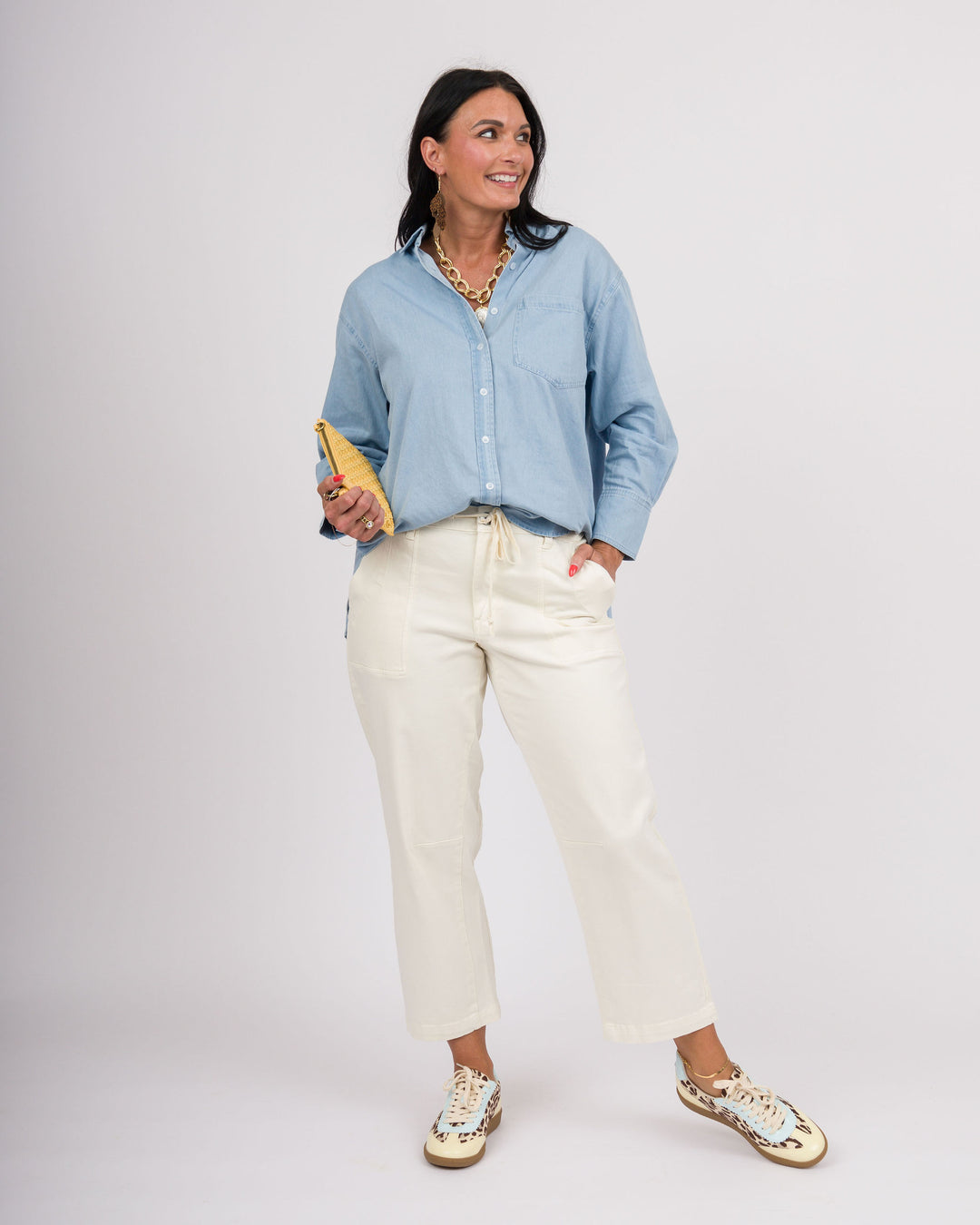 Loose Fit Denim Shirt - Light Wash