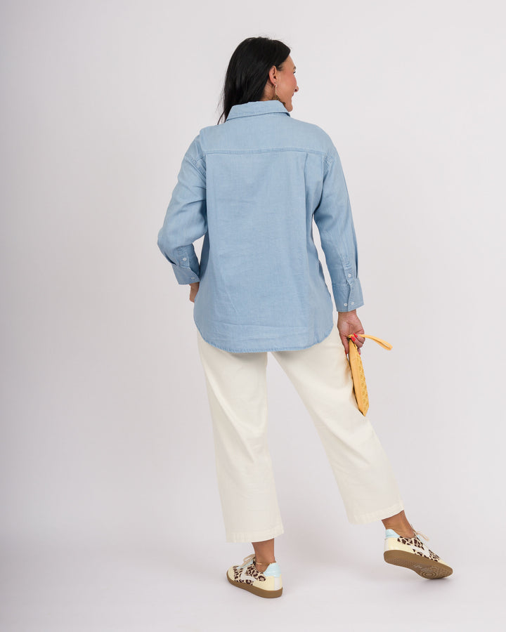 Loose Fit Denim Shirt - Light Wash