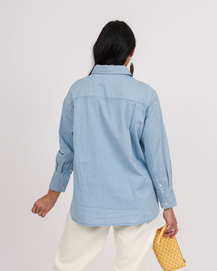 Loose Fit Denim Shirt - Light Wash