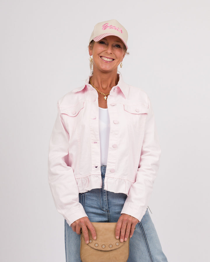 Heart of Pine Festival Bloom Peplum Jacket - Pink