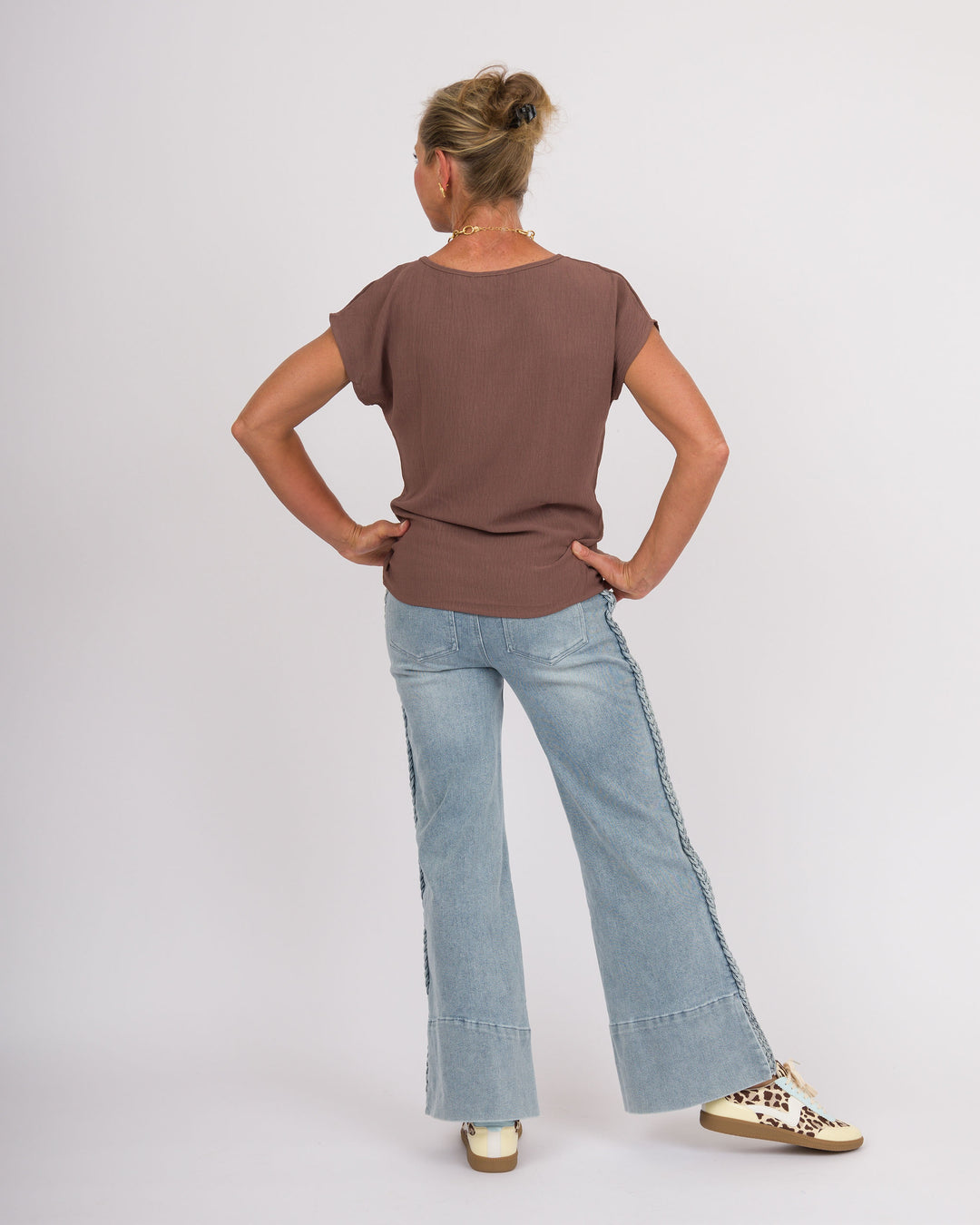 Brown Tee with Front Knot