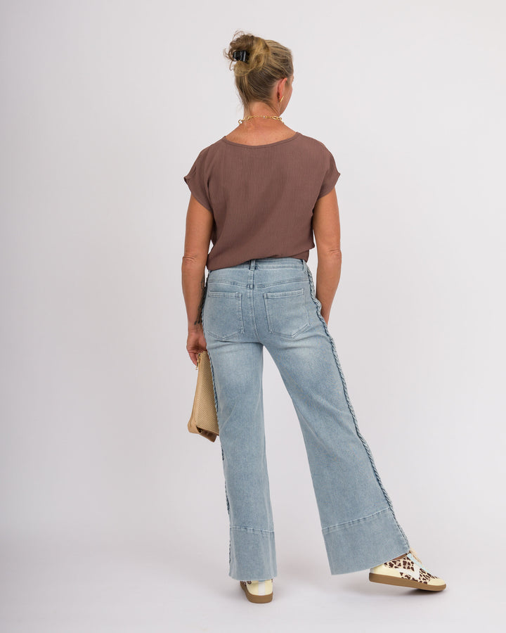 Wide Leg Flare with Side Braid