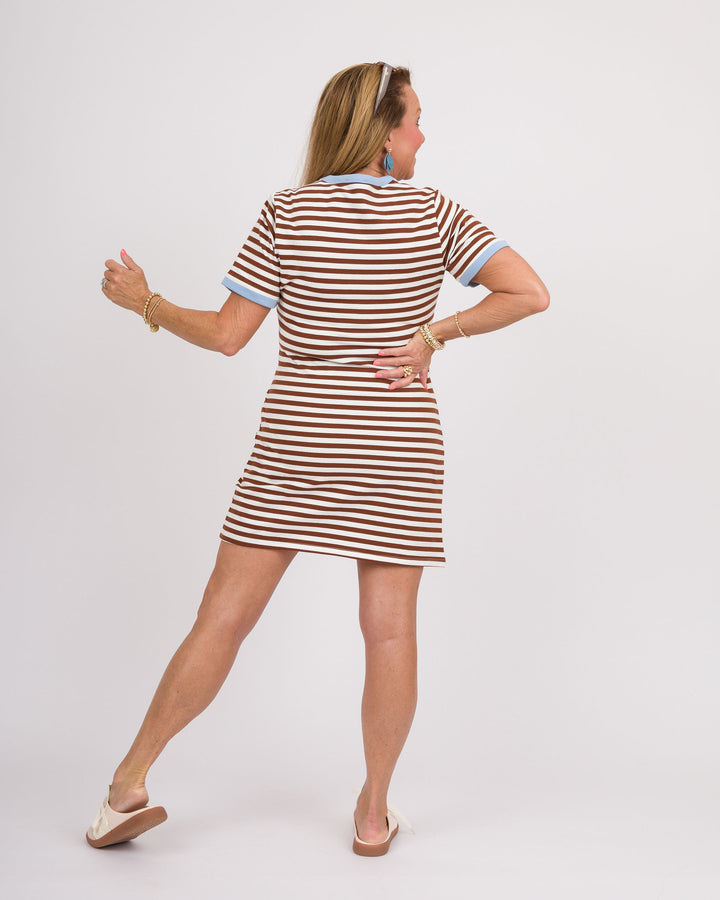 Anakin Striped Mini Dress - Chocolate