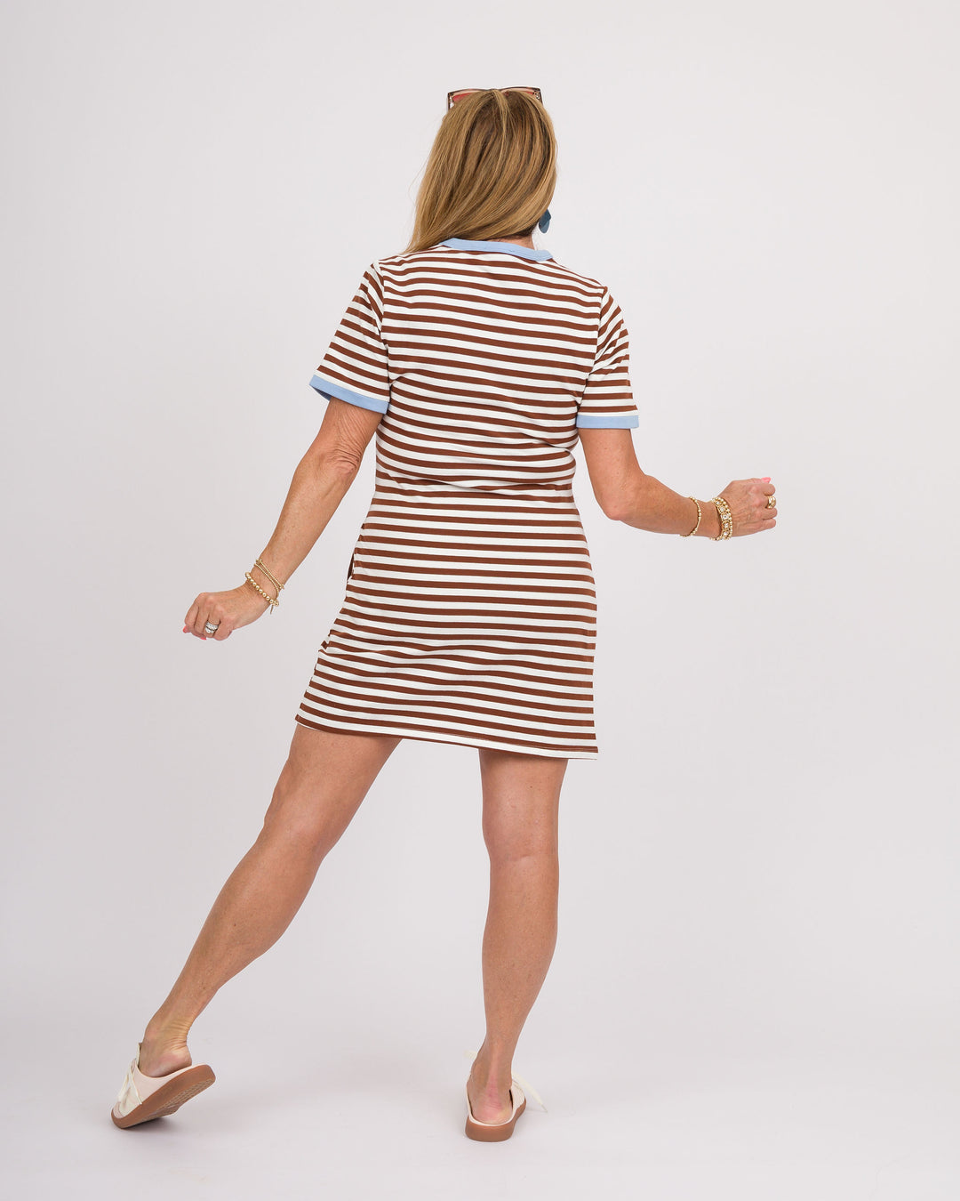 Anakin Striped Mini Dress - Chocolate