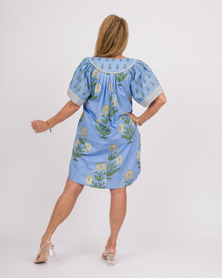 Floral Babydoll Dress - Periwinkle