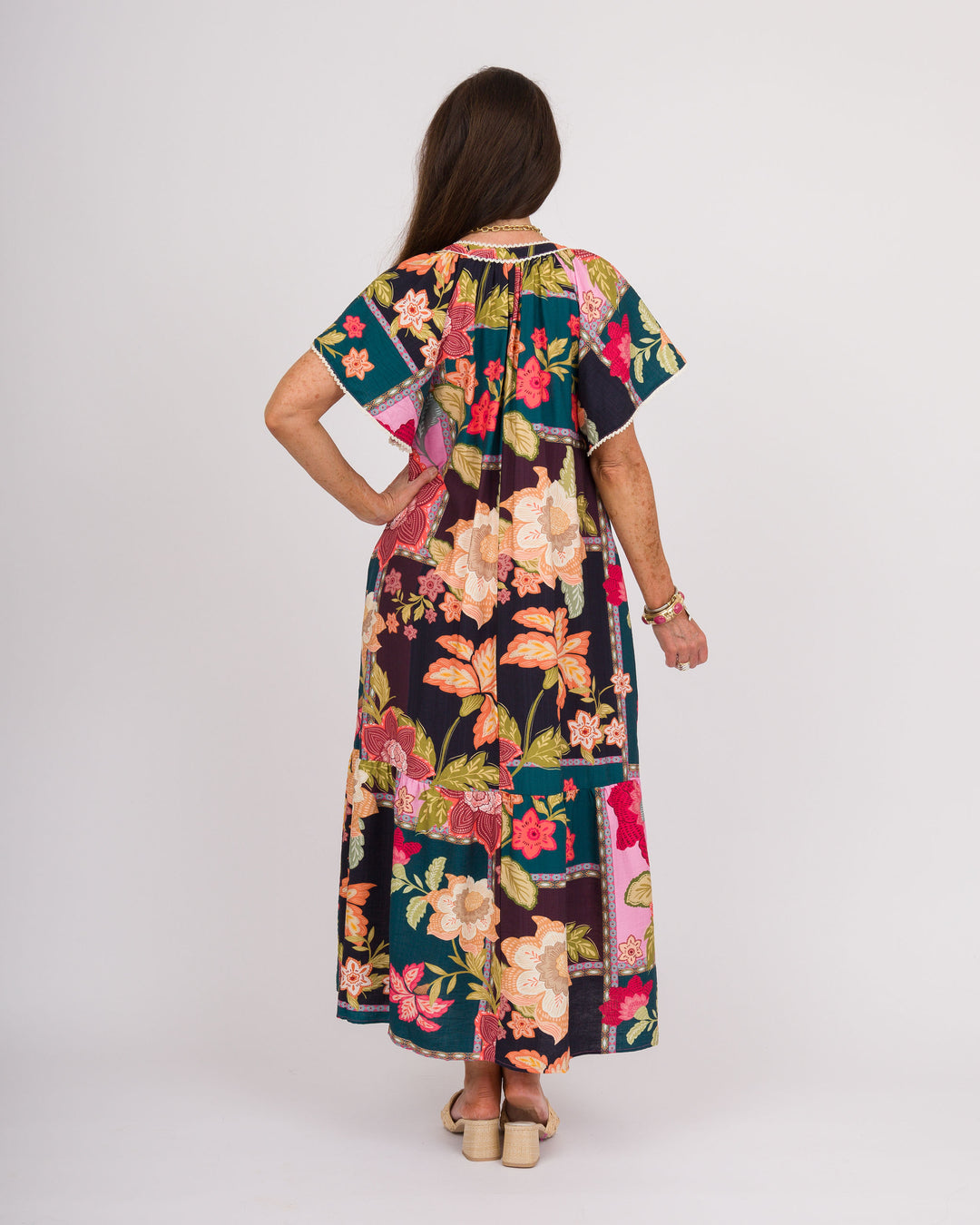 Pink Floral Patchwork Dress