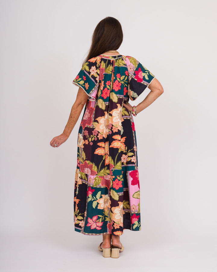 Pink Floral Patchwork Dress