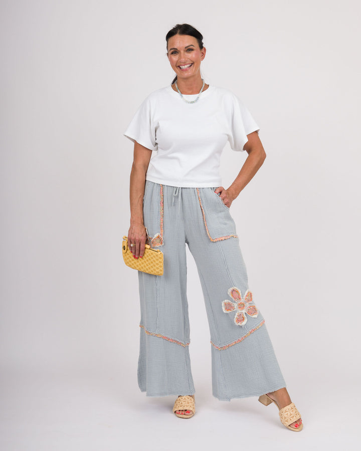 Flower Patch Pants - Cloud Blue