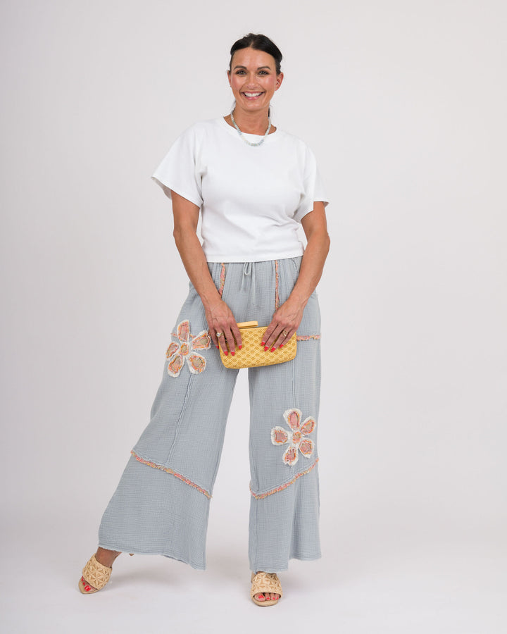 Flower Patch Pants - Cloud Blue