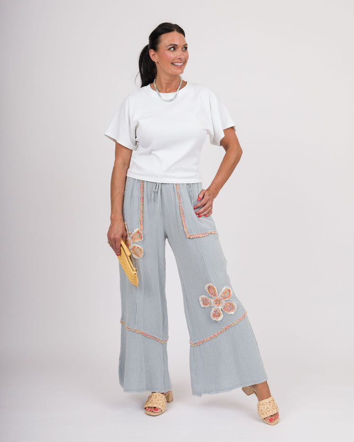 Flower Patch Pants - Cloud Blue