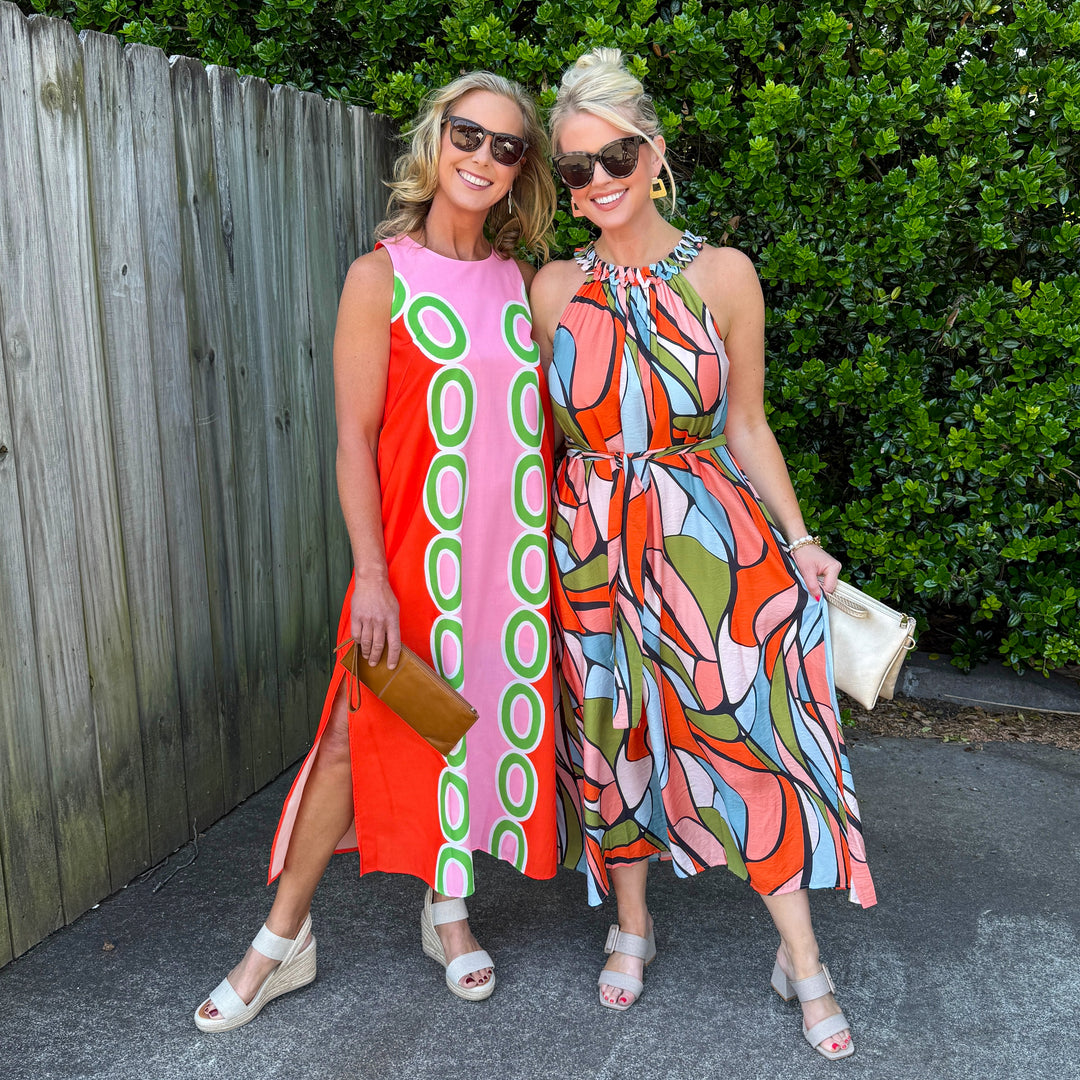 Red Links Column Dress