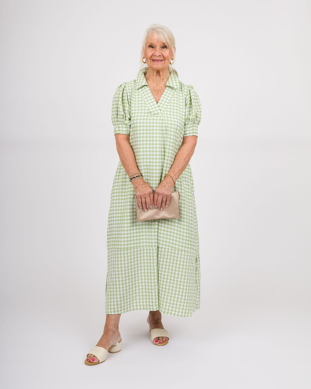 Dansby Dress - Green Dots