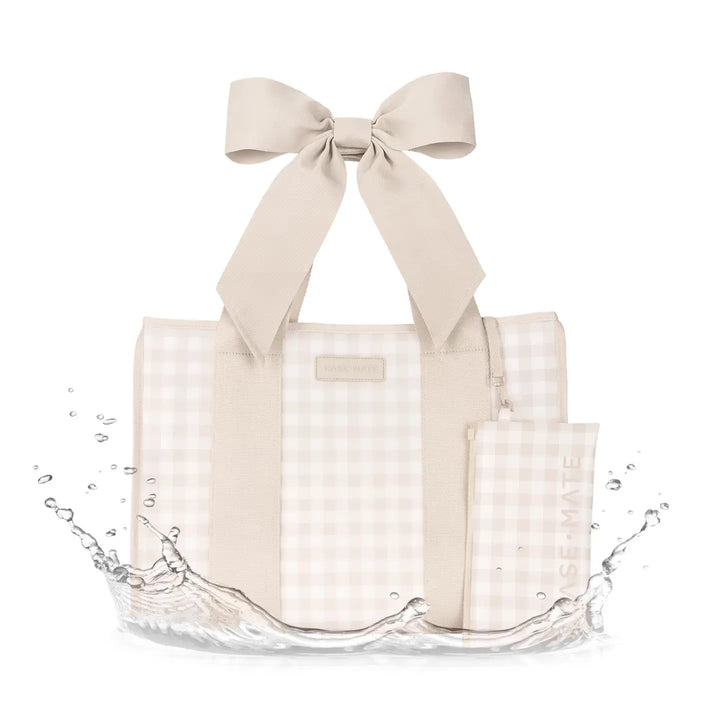 Case-Mate Latte Gingham Bow Jelly Tote