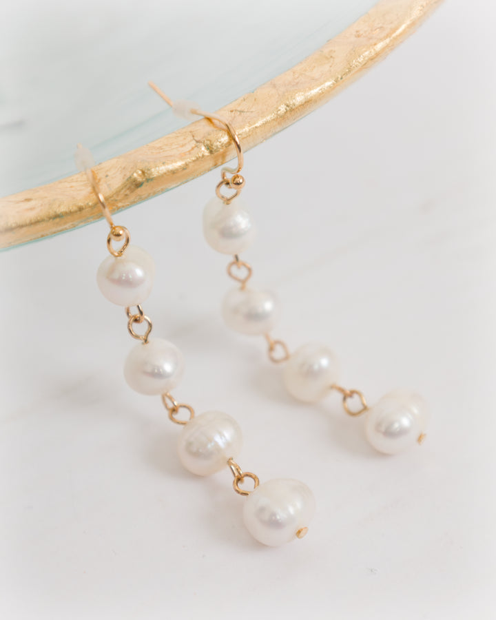 Four Pearl Bead Earrings