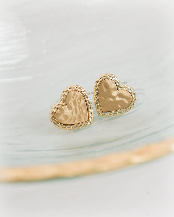 Small Gold Heart Earrings