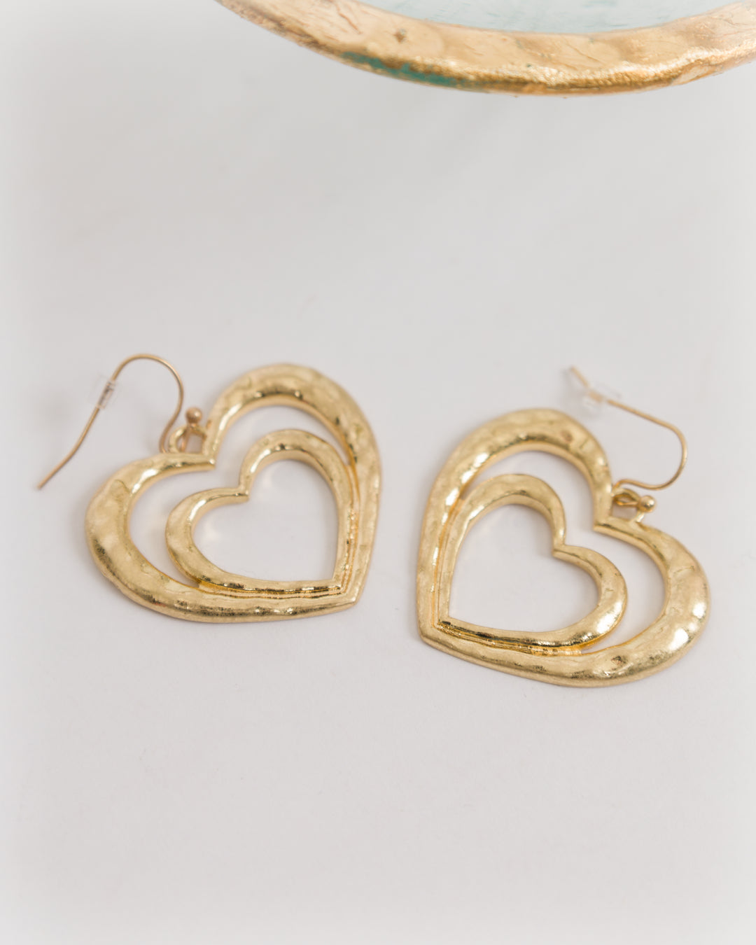 GoldTwo Heart Earrings