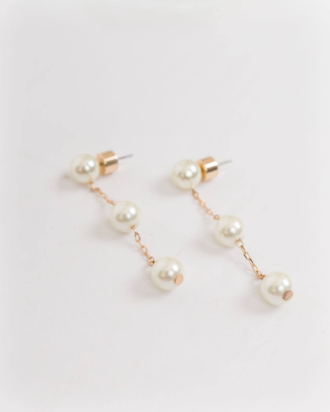 Three Pearl Bead Earrings