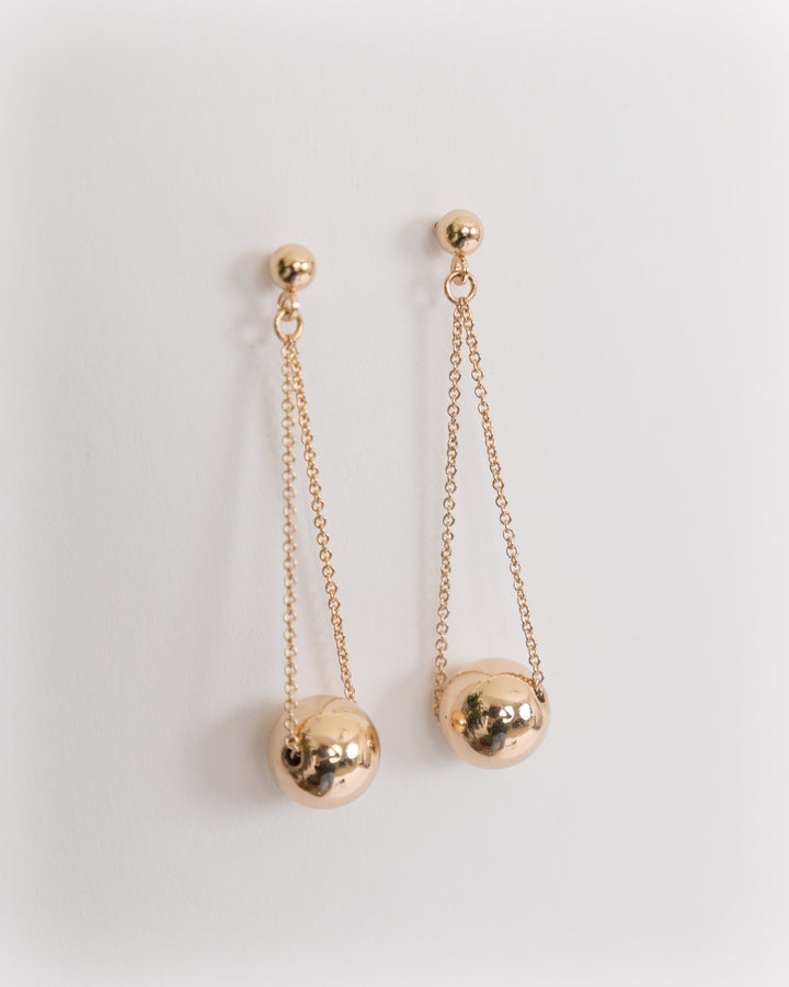Gold Ball Drop Earrings
