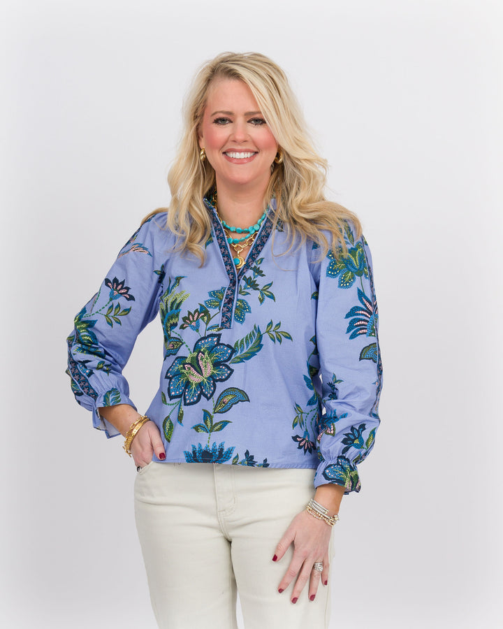 Ashley Top Periwinkle Mosaic