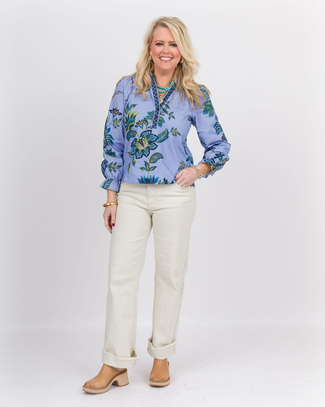 Ashley Top Periwinkle Mosaic