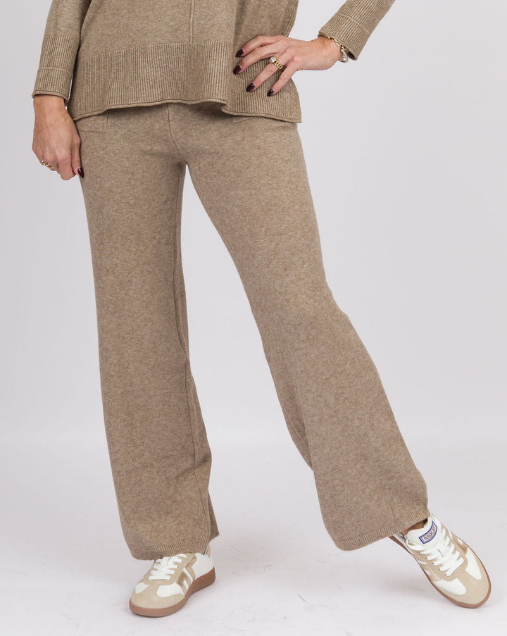 Beige Heather Wide Leg Bottoms