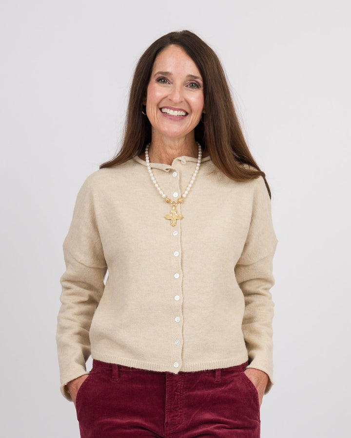 Long Sleeve Cardigan Sand