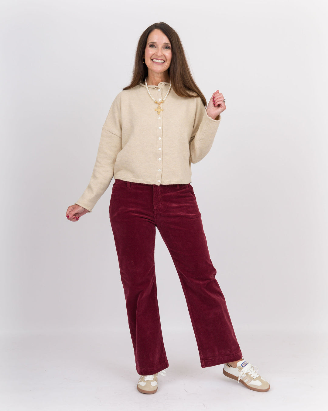 Long Sleeve Cardigan Sand