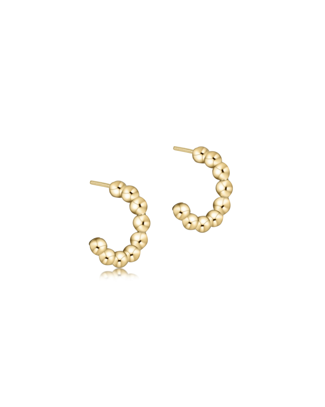 enewton Beaded Classic 1" Post Hoop - 4mm Gold