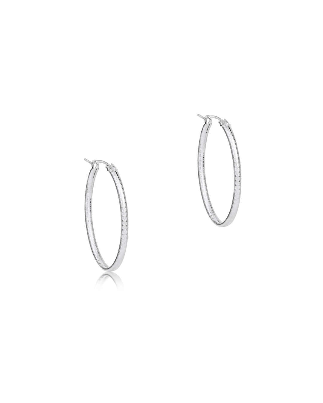 enewton Oval Sterling 1" Hoop - Textured