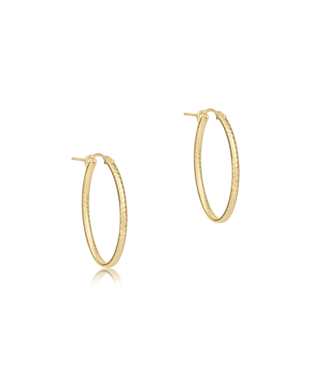 enewton Oval Gold 1" Hoop - Textured