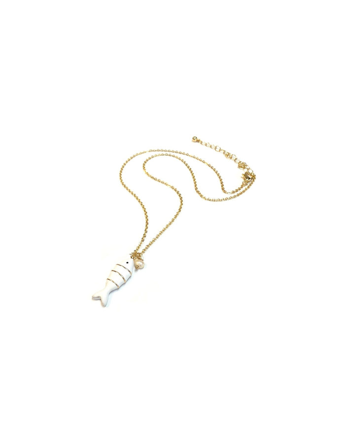 Enamel Fish Pendant Necklace