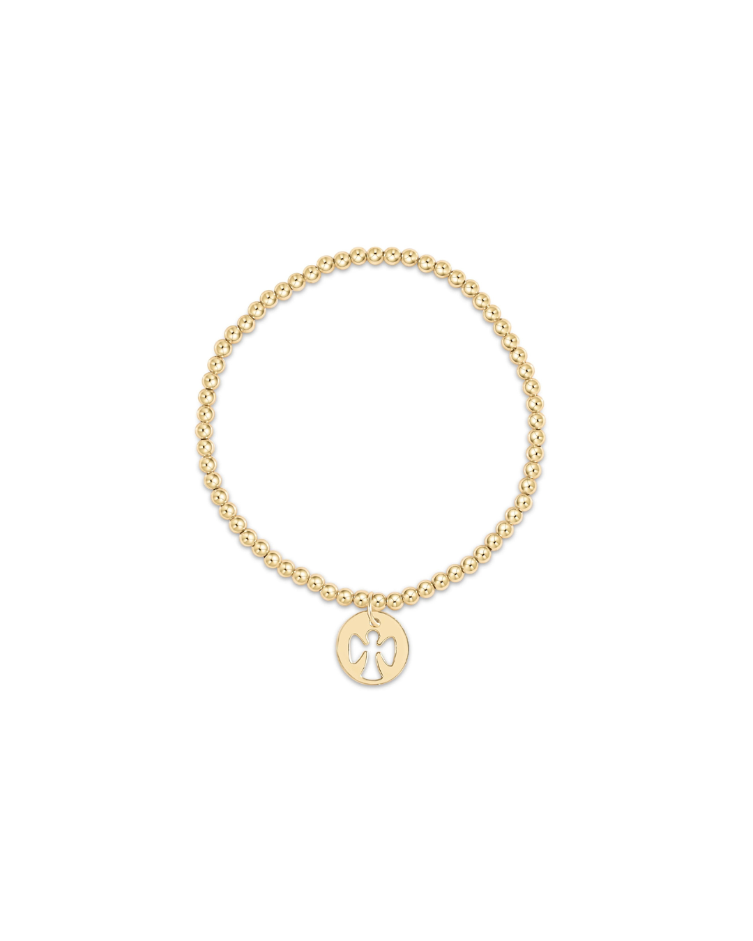 enewton Classic Gold 3mm Bead Bracelet - Guardian Angel Gold Disc