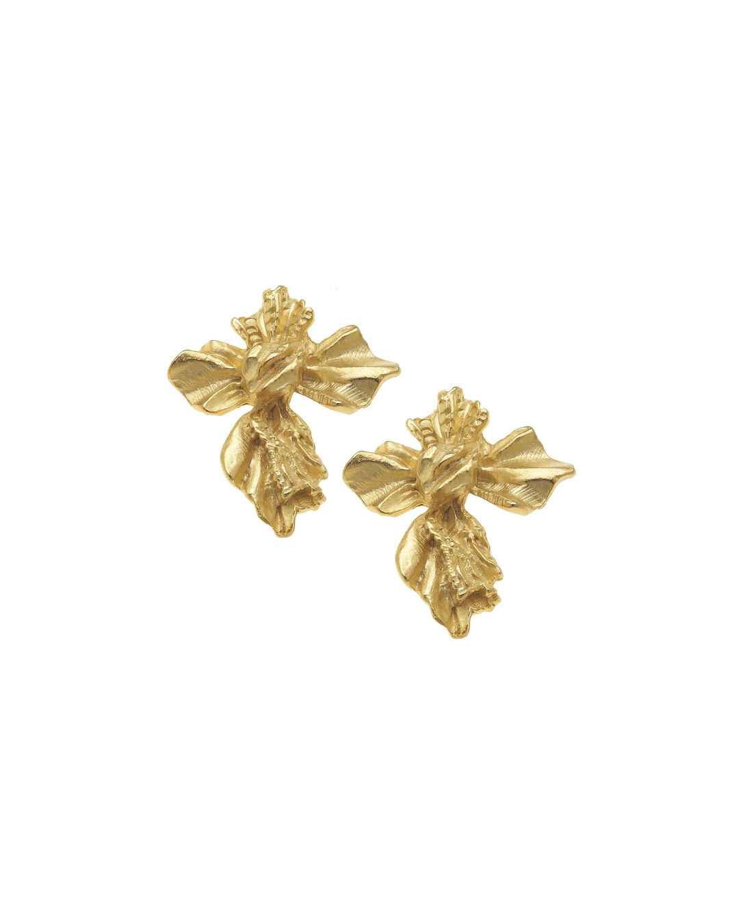 Susan Shaw Handmade Gold Vintage French Cross Earrings