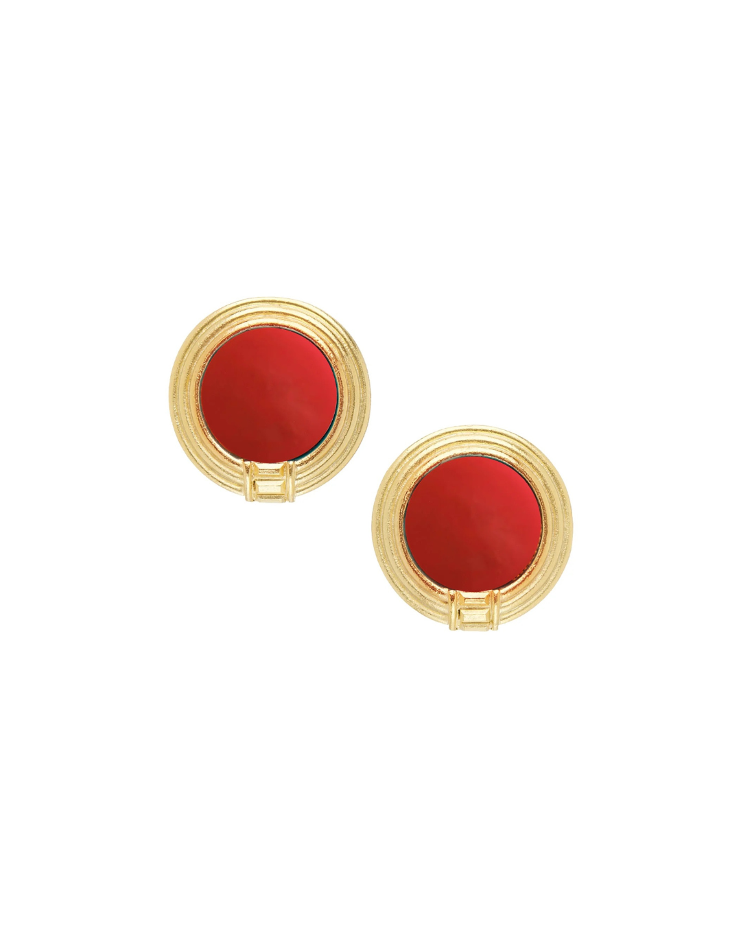 Susan Shaw Roma Studs - Red Coral