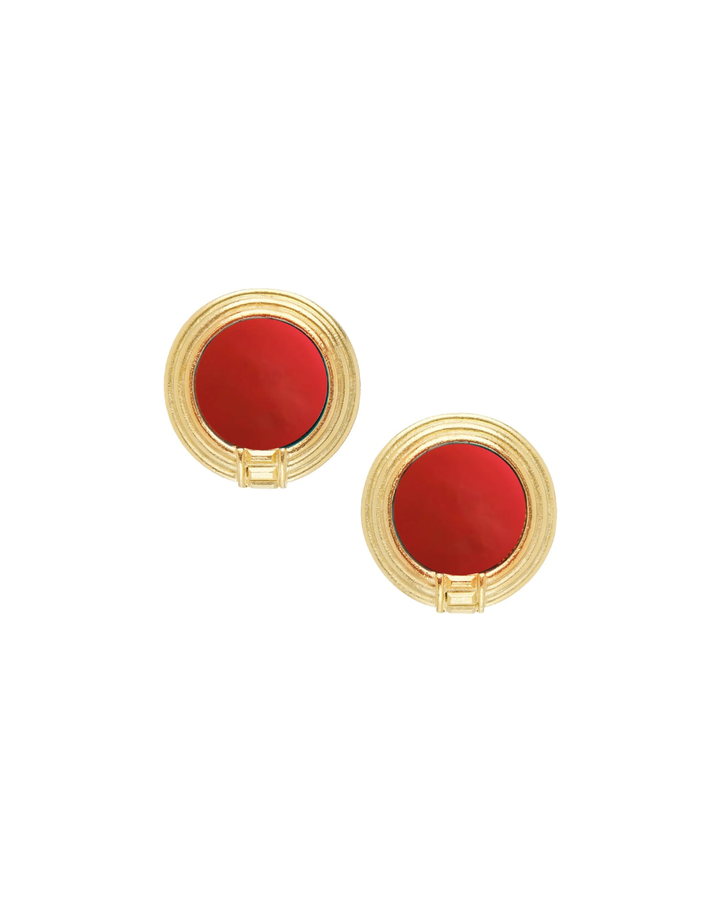 Susan Shaw Roma Studs - Red Coral