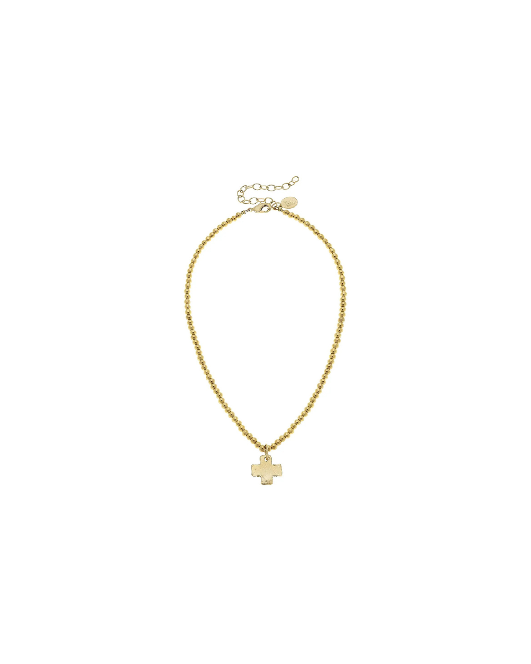 Susan Shaw Gold Beaded Cross Necklace