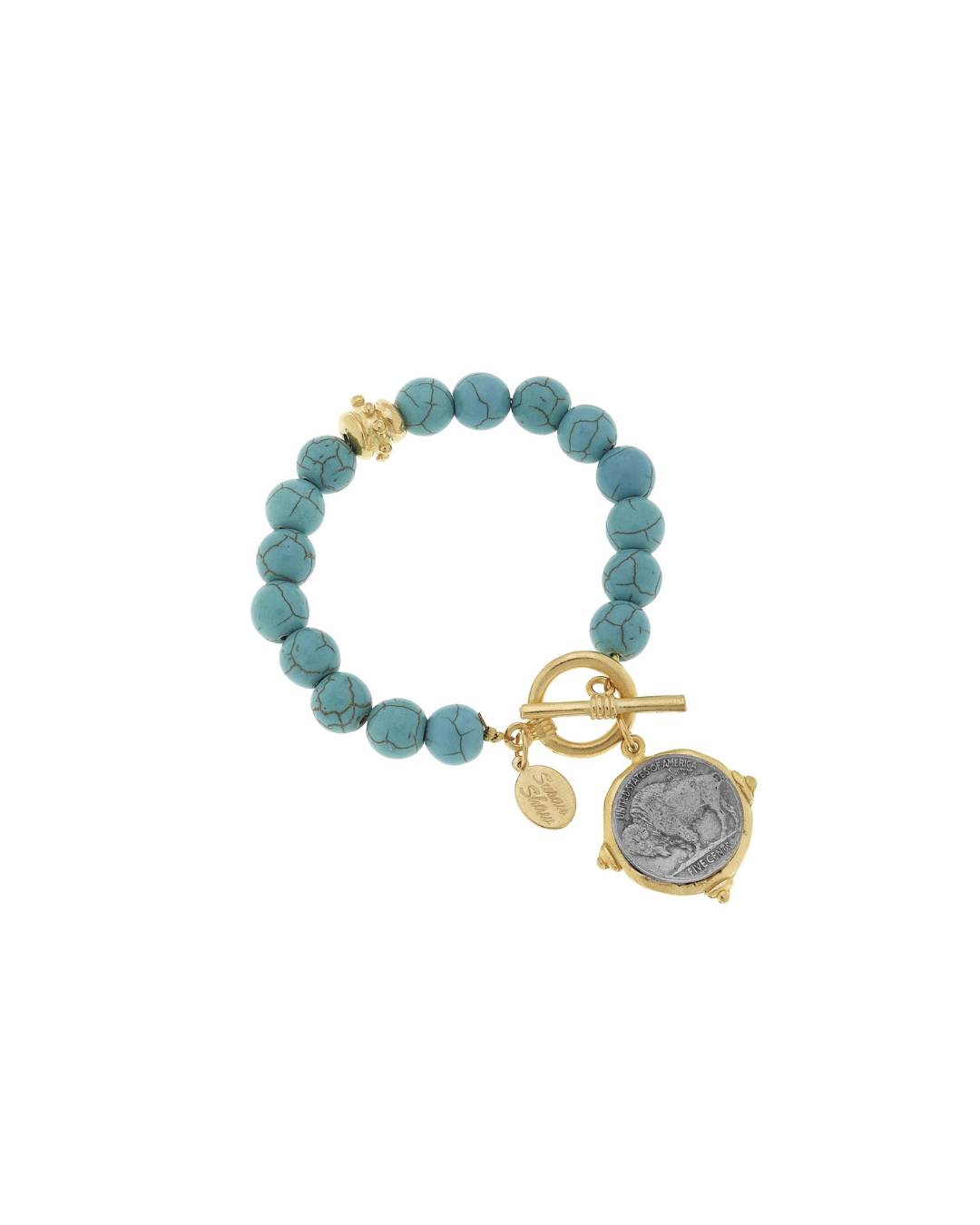 Susan Shaw Buffalo Nickel Turquoise Bracelet