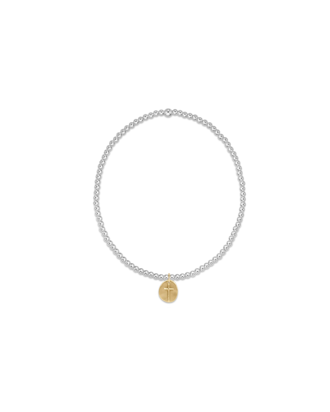 enewton Classic Sterling Mixed Metal 2mm Bead Bracelet - Inspire Small Gold Charm