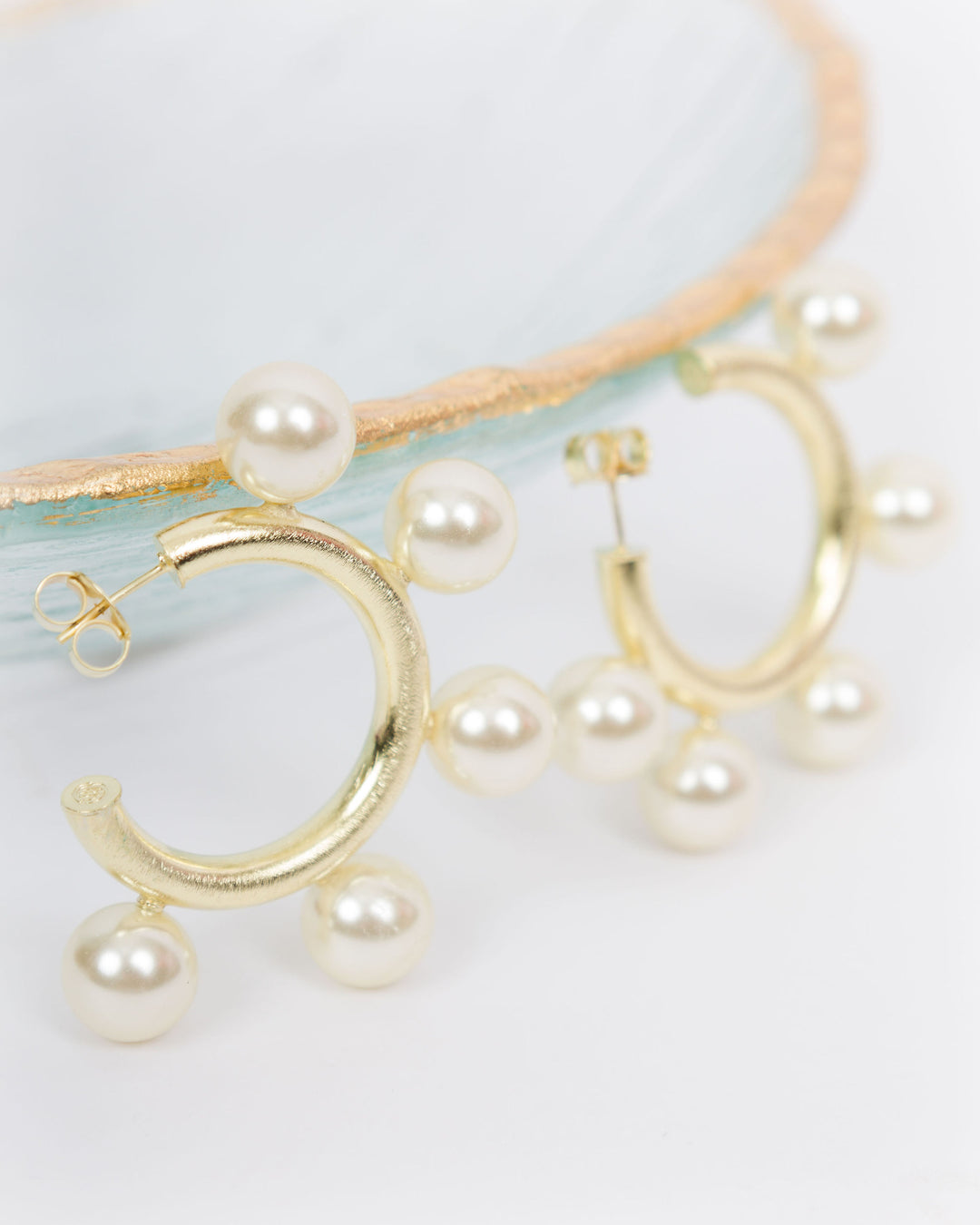 Sheila Fajl Gio Hoops Brushed Pearl