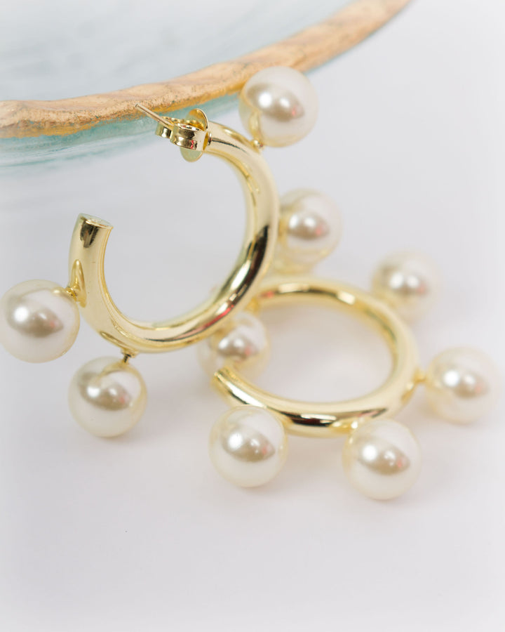 Sheila Fajl Gio Hoops Pearl Shiny